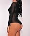 Grace's Secret Women's O-Neck Long Sleeves See Through Sheer Mesh Bodysuit