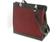 Red and Black Silk and Leather Handbag