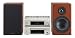 Denon DF 107 Kompaktanlage (CD/MP3/WMA-Player, UKW-/MW-Tuner, 130 Watt, USB 2.0) silber/kirsche