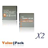Cheap Fosmon® High Capacity 1600mAh Li-Ion Replacement Battery for Casio NP-40 / NP40 ( 2 Value Pack )