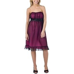 Juniors' Xhilaration® Strapless Tie Back Dress - Ebony/Fuschia : Target