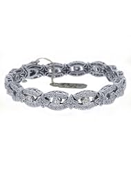 14k White Gold 3.83 Carat Round Diamond Tennis Bracelet