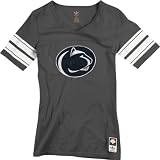 Penn State Nittany Lions Women's Grey adidas Originals Vintage Mascot Football Jersey T-Shirt