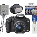 Canon Digital Rebel XSi 12MP Digital SLR Camera with EF-S 18-55mm f/3.5-5.6 IS Lens (Black) + Canon LP-E5 Li-ion Battery + Transcend 8GB SDHC6 Memory Card, High Speed RDS5W Card Reader (TS8GSDHC6-S5W) + 3-Packs Of Screen Protectors + ICON Digital SLR Gadget Bag + Samsonite Triton 1100 Tripod