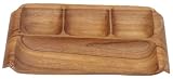 Pacific Merchants Acaciaware, Rectangle 4-Section Serving Tray, Made of Acadia Hardwood