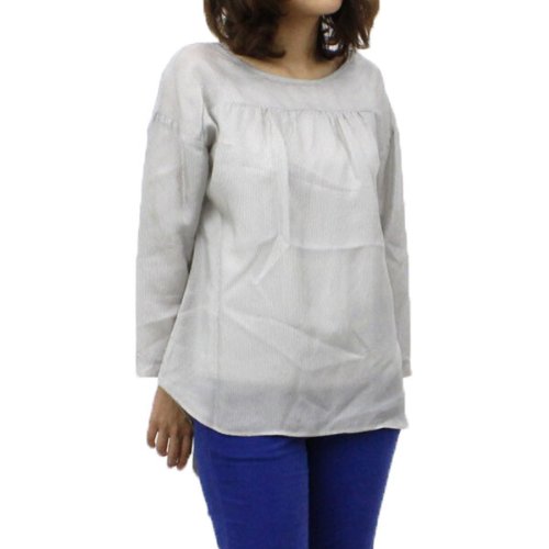 huitieme nid(ユイティーム) キュプラ バックリボン ストライプ柄 ブラウス 401413