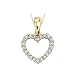 14K Yellow Gold 1/4 ct. Prong Set Diamond Heart Pendant with Chain