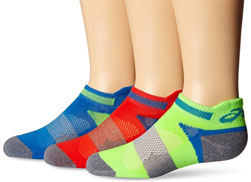 ASICS Youth Quick Lyte Cushion Low Cut Sock (Pack of 3), Small, Fiery Red Assorted