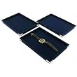 3 Blue Velvet Jewelry Tray Countertop Showcase Display