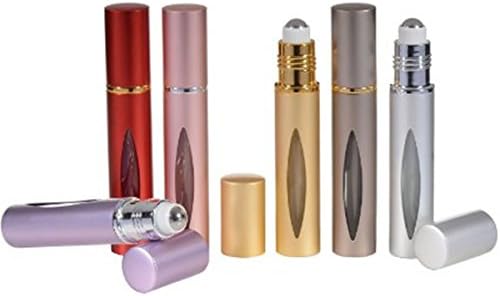 Stainless Metal Ball-Best Quality Set of 6 Roll on Bottles Refillable-Thick And Strong Holder for Perfume Wax Lip Balm Essential Oils Deodorant Roll On Bottle With Stainless Steel Ball - 10ML