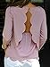 Persun Women Open Back Two-layer Scallop Trims Blouse