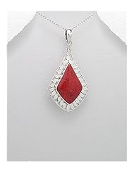 Sponge Coral Pendant Necklace In 92.5 Sterling Silver