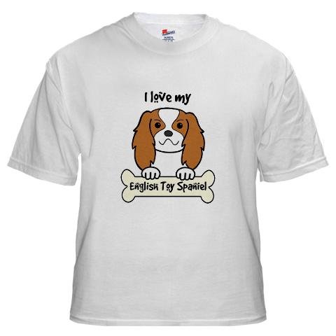 English Toy Spaniel Dog White T-Shirt by CafePress