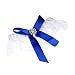 Artwedding Bowknot and Rhinestone Detailed Satin Voile Wedding Garter, White and Royal Blue, One Size