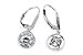 TRUSUPER Jewelry Silver Lever Back Clear Cubic Zirconia Gemstone Halo Dangle Earrings