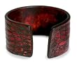 Leather bracelet, 'Red Lizard' Leather bracelet, 'Red Lizard'