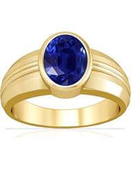 18K Yellow Gold Oval Cut Blue Sapphire Solitaire Ring