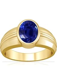 14K Yellow Gold Oval Cut Blue Sapphire Solitaire Ring