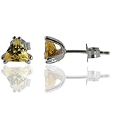 MICHAEL VALITUTTI Golden Yellow Beryl also known as Heliodor Stud Earrings in 14K White Gold - OVERSTOCK CLEARANCE SALE!