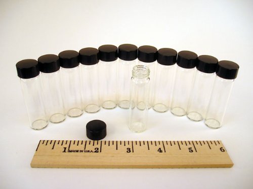 Glass Vials, 2 Dram, Pack of 12
