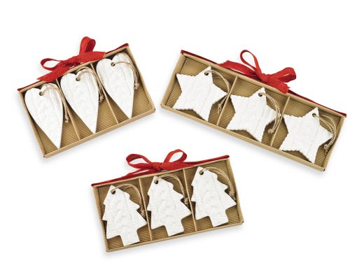 Cable Knit Boxed Ornaments By Mud Pie (Tree)