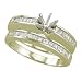Jewelry : 14K Yellow Gold 5/8 ct. Princess Cut Diamond Semi Mount Engagement Set