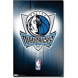 Professionally Framed Dallas Mavericks Logo Sports Poster Print - 22x34 with RichAndFramous Black Wood Frame