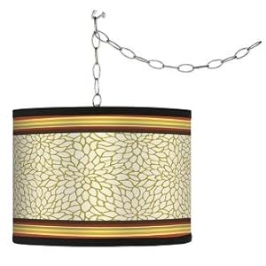 Stacy Garcia Spice Dahlia Giclee Plug-In Swag Chandelier