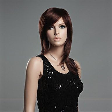 HI GIRL New Sexy Ladies Medium Long Brown Straight Natural Hair Wigs / Wig Cap About 20inch/50cm #7
