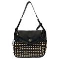Gold Studded Fashion Shoulder Bag Black