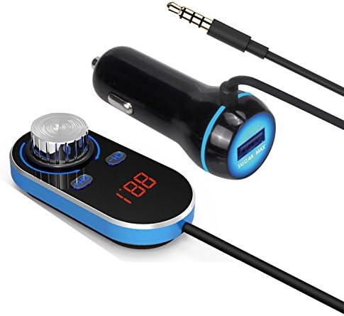 LDream FM Transmitter 3.5mm Aux Input with Car Charger for Smartphones &amp; Players