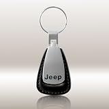 Jeep Tear Drop Black Leather Key Chain