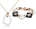 Schmuck : Ninabox 2013 Halskette-Armband Set aus Titanstahl und Keramik. Neu Modeschmuck Überrauschungsgewchenk Schwarz weiß SKU:TTW04403MD