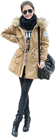 Molly Cotton-padded Coat Winter Coat Hood Parka Overcoat Long Jacket Khaki XXXXL