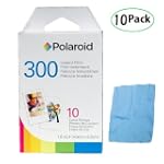 Polaroid PIF-300 Instant Film for 300 Series Cameras -10 PACK + DBROTH Fiber Cloth