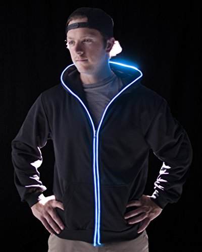 Electric Styles - Sweat-shirts  Capuche Lumineux Avec Led Intgres - Bleu - Large