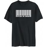 T-Shirt Mens Black  Antigua And Barbuda Bar Code  Countries