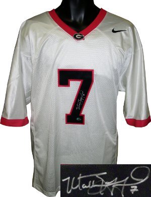 Matthew Stafford Signed Georgia Bulldogs White Nike Jersey- Stafford Hologram
