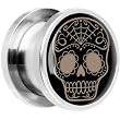 0 Gauge -Steel Sugar Skull Screw Fit Plug