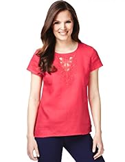 Pure Linen Crochet T-Shirt