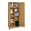 Oak Home or Office Storage Cabinet Organizer - Great as a Kitchen Food Pantry + Grocery Storage for Extreme Coupons