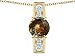 2.05 cts 925 Sterling Silver 14K Yellow Gold Plated Genuine Round Smoky Quartz Pendant