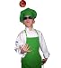 CHEFSKIN LIME GREEN SET Apron + Hat Children Kids Chef Costume Small Fits Kids 2-8 New the Best Party Favor , Made of Real Fabric, You Can Mark, Draw, Iron-on Etc