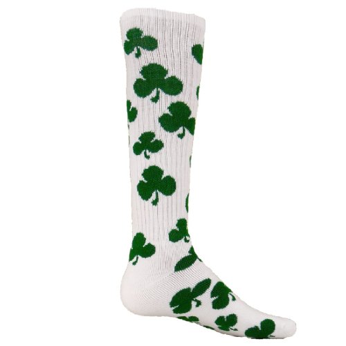 Red Lion Shamrock Athletic Socks ( White / Kelly - Large )