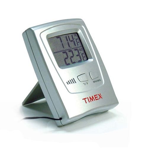 Timex TX5020 LCD Electronic Indoor and Outdoor Thermometer - Silver