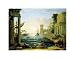 Seaport with Embarkation of the Queen of Sheba by Claude Lorrain. Size 10.80 inches w...
