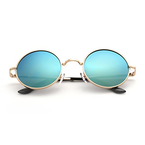 Menton Ezil Lennon Style Vintage Round Sunglasses with Polarized Lenses for Halloween