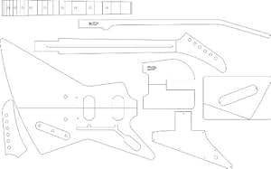 Amazon.com : Electric Guitar Layout Template - Explorer : Office Products