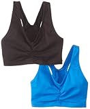UPC 019585518893 product image for Hanes Women's 2 Pack Cotton Pullover Bra, Black/Velvet Evening, Large(Colors may | upcitemdb.com