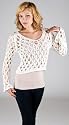 Love Stitch Cropped Tape Sweater (IMP5294) - Ivory